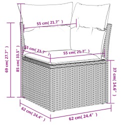 vidaXL Set Divano da Giardino 6 pz con Cuscini Marrone in Polyrattan