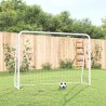 vidaXL Porta da Calcio con Rete Bianca 214x75x152cm Acciaio Poliestere 