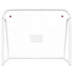 vidaXL Porta da Calcio con Rete Bianca 214x75x152cm Acciaio Poliestere 