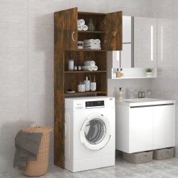 vidaXL Mobile per Lavatrice Rovere Fumo 64x25,5x190 cm