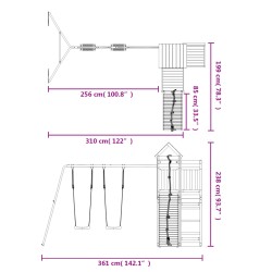 vidaXL Set da Gioco da Esterno in Legno di Pino Impregnato