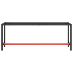 vidaXL Telaio Banco da Lavoro Nero e Rosso Opaco 210x50x79 cm Metallo