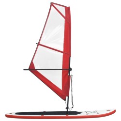 vidaXL Set Tavola Gonfiabile da SUP con Vela Rosso e Bianco