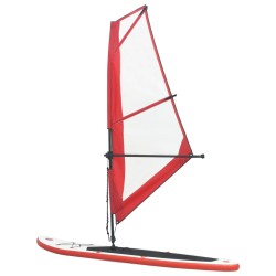 vidaXL Set Tavola Gonfiabile da SUP con Vela Rosso e Bianco