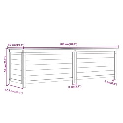 vidaXL Scatola per Cuscini da Esterno 200x50x56cm Legno Massello Abete