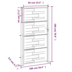 vidaXL Cancello da Giardino 100x180 cm in Acciaio Inossidabile