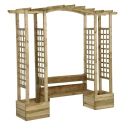 vidaXL Pergola da Giardino Panca e Vasi Legno Massello Pino Impregnato