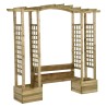 vidaXL Pergola da Giardino Panca e Vasi Legno Massello Pino Impregnato