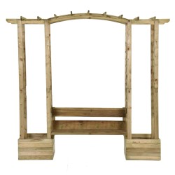 vidaXL Pergola da Giardino Panca e Vasi Legno Massello Pino Impregnato