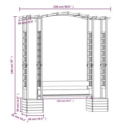 vidaXL Pergola da Giardino Panca e Vasi Legno Massello Pino Impregnato