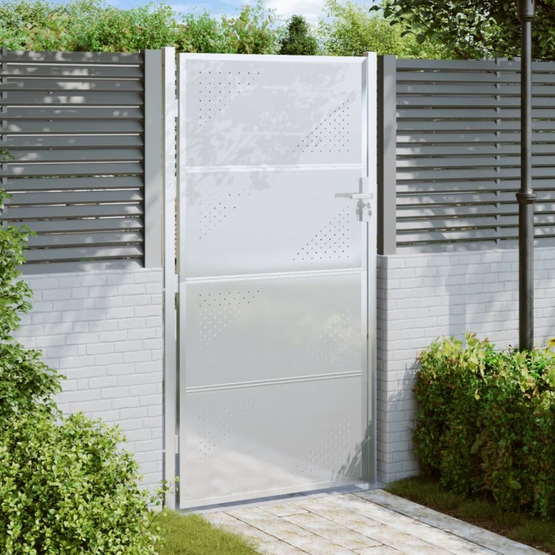 vidaXL Cancello da Giardino 100x180 cm in Acciaio Inossidabile