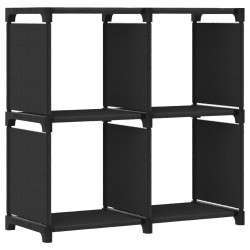 vidaXL Mensola con 4 Vani a Cubo Nera 69x30x72,5 cm in Tessuto