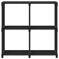 vidaXL Mensola con 4 Vani a Cubo Nera 69x30x72,5 cm in Tessuto