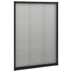 vidaXL Zanzariera Plissettata Finestre Alluminio Antracite 80x120 cm