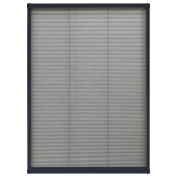 vidaXL Zanzariera Plissettata Finestre Alluminio Antracite 80x120 cm