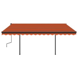 vidaXL Tenda da Sole Manuale con LED 4x3,5 m Arancione e Marrone