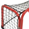 vidaXL Porta Hockey Rete Rossa e Nera 68x32x47 cm Acciaio e Poliestere 