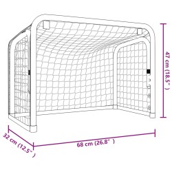 vidaXL Porta Hockey Rete Rossa e Nera 68x32x47 cm Acciaio e Poliestere 