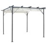 vidaXL Pergola da Giardino Tetto Retrattile Bianco Crema 3x3 m Acciaio