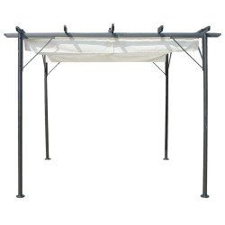 vidaXL Pergola da Giardino Tetto Retrattile Bianco Crema 3x3 m Acciaio