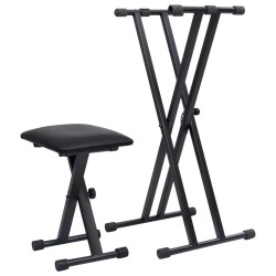 Set Tastiera Elettrica 61 Tasti Argento e Nero