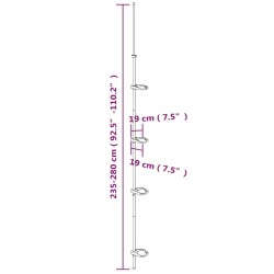 Supporto Doccia Telescopico con 4 Ripiani in Alluminio Argento