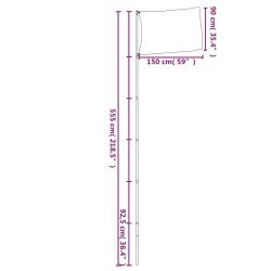 vidaXL Asta e Bandiera Regno Unito 5,55 m Alluminio