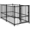 vidaXL Gabbia per Cani Nera 193,5x97x100 cm in Acciaio