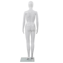 vidaXL Manichino Donna Figura Intera Base in Vetro 175cm Bianco Lucido