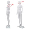 vidaXL Manichino Donna Figura Intera Base in Vetro 175cm Bianco Lucido