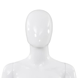 vidaXL Manichino Donna Figura Intera Base in Vetro 175cm Bianco Lucido