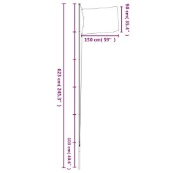 vidaXL Asta e Bandiera Olanda 6,23 m Alluminio