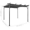 vidaXL Pergola con Tetto Retrattile Antracite 3x3m in Acciaio 180 g/m²