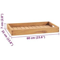 vidaXL Vassoio da Portata 60x35 cm in Legno Massello di Teak