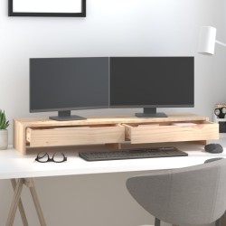 vidaXL Supporto per Monitor 100x27x15cm in Legno Massello di Pino