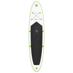 vidaXL Set Tavola Gonfiabile da SUP con Vela Verde e Bianco