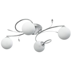 Lampada Soffitto con Paralumi Tondi in Vetro per 4 Luci LED G9