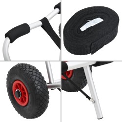 vidaXL Carrello per Kayak Pieghevole 45 kg in Alluminio