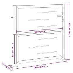 vidaXL Cancello da Giardino 100x100 cm in Acciaio Inossidabile