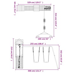 vidaXL Set da Gioco da Esterno in Legno Massello di Pino