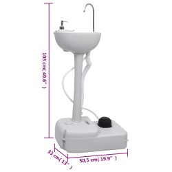 vidaXL Set Toilette da Campeggio Portatile e Supporto Lavamani