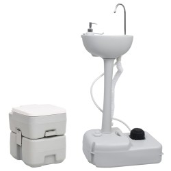 vidaXL Set Toilette da Campeggio Portatile e Supporto Lavamani