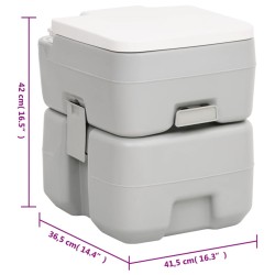 vidaXL Set Toilette da Campeggio Portatile e Supporto Lavamani