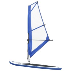 vidaXL Set Tavola Gonfiabile da SUP con Vela Blu e Bianco