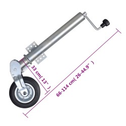 vidaXL Ruotino Pieghevole 60 mm con 2 Tubi Supporto 3 Morsetti Divisi