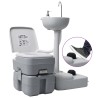 Set Toilette Portatile Campeggio Supporto Lavamani Tanica Acqua