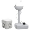 vidaXL Set Toilette da Campeggio Portatile e Supporto Lavamani