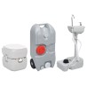 Set Toilette Portatile Campeggio Supporto Lavamani Tanica Acqua