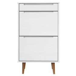 vidaXL Scarpiera MOLDE Bianca 59,5x35x103 cm in Legno Massello di Pino