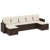 vidaXL Set Divani da Giardino 7 pz con Cuscini Marrone in Polyrattan